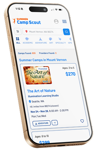 Summer Camp Scout mobile and desktop mockup